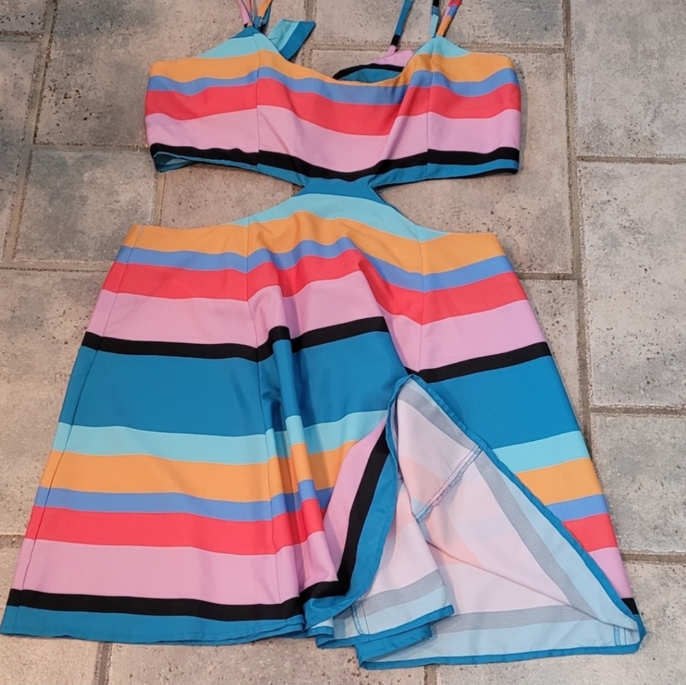 Lovers + Friends Alexandra Striped Mini Dress L NWT - Picture 5 of 13